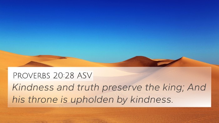 Proverbs 20:28 ASV Bible Verse Image