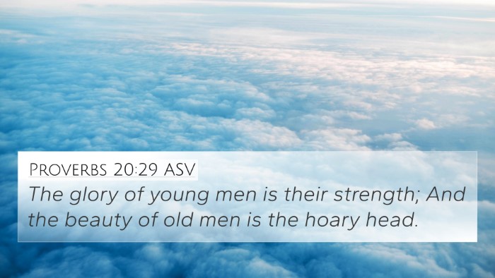 Proverbs 20:29 ASV 4K Wallpaper - The glory of young men is their strength; And the - 4K Wallpaper Bible Verse