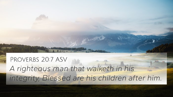 Proverbs 20:7 ASV Bible Verse Image