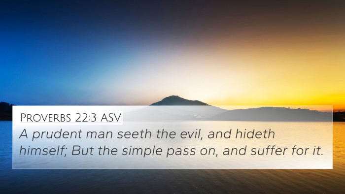 Proverbs 22:3 ASV Bible Verse Image