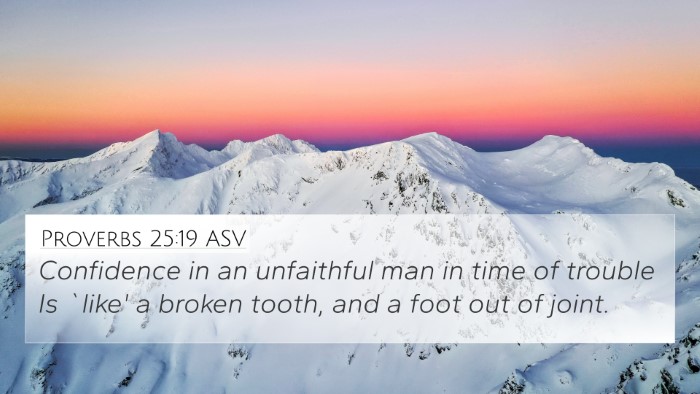 Proverbs 25:19 ASV 4K Wallpaper - Confidence in an unfaithful man in time of - 4K Wallpaper Bible Verse