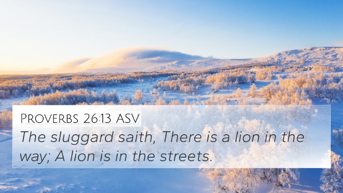 Proverbs 26:13 ASV Bible Verse Image