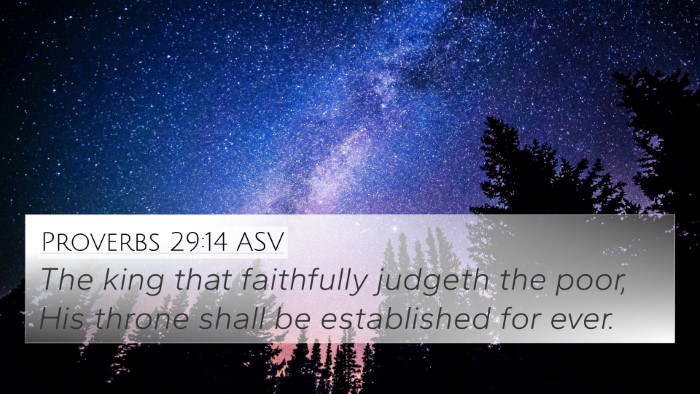 Proverbs 29:14 ASV Bible Verse Image