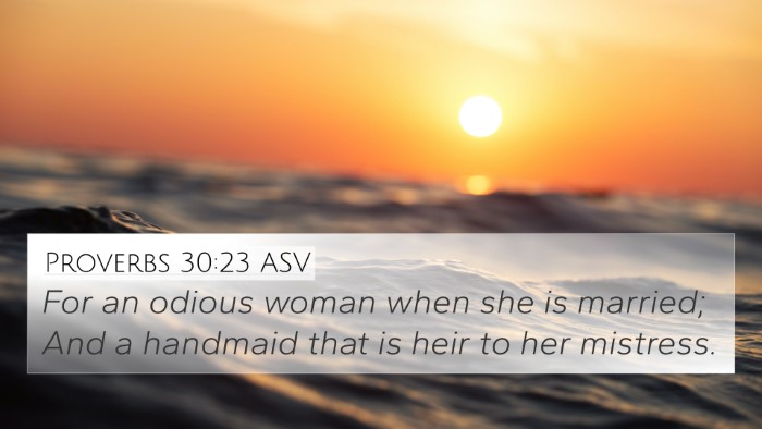 Proverbs 30:23 ASV 4K Wallpaper - For an odious woman when she is married; And a - 4K Wallpaper Bible Verse