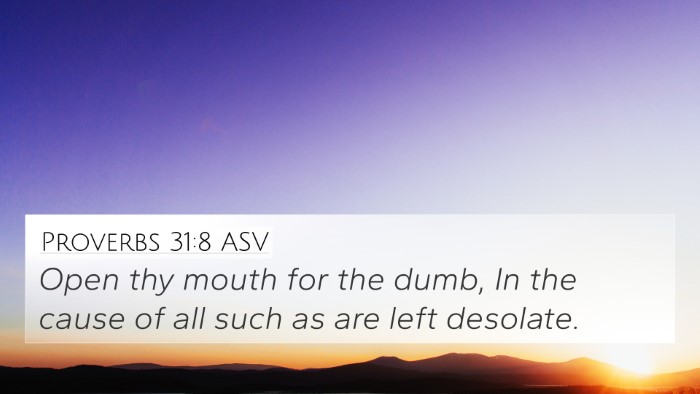 Proverbs 31:8 ASV Bible Verse Image