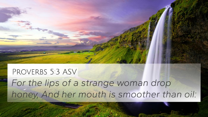 Proverbs 5:3 ASV Bible Verse Image