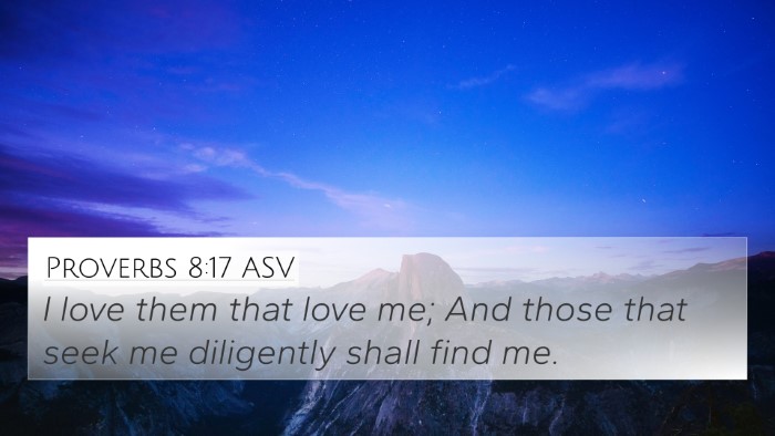 Proverbs 8:17 ASV Bible Verse Image