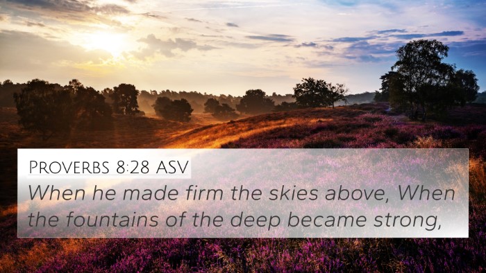 Proverbs 8:28 ASV Bible Verse Image