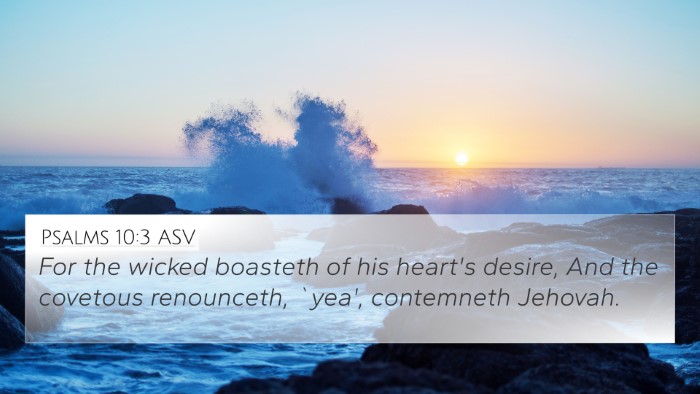 Psalms 10:3 ASV Bible Verse Image