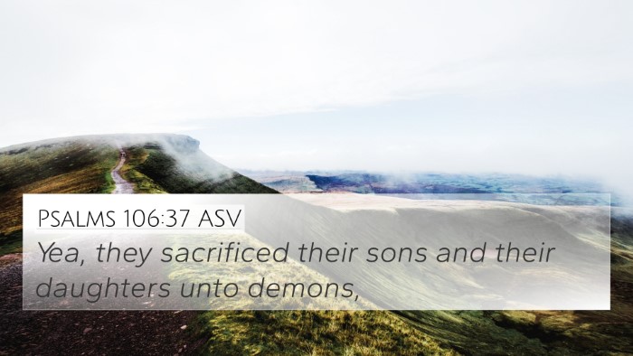 Psalms 106:37 ASV Bible Verse Image