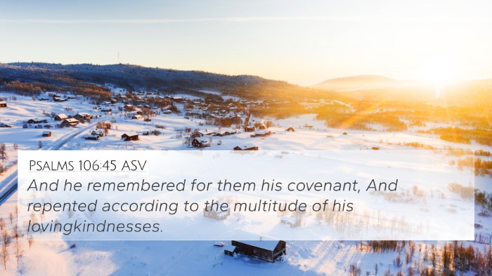 Psalms 106:45 ASV Bible Verse Image