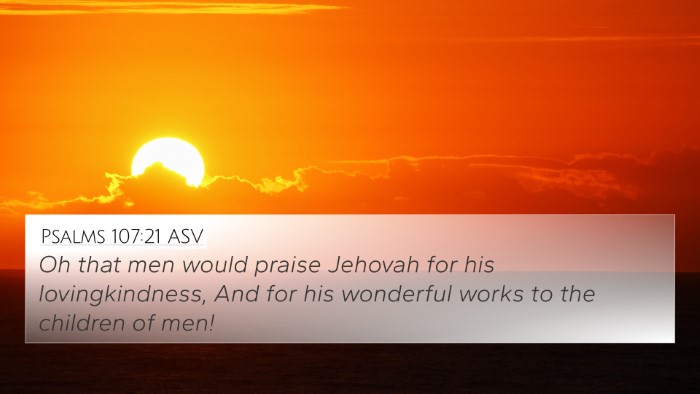 Psalms 107:21 ASV Bible Verse Image