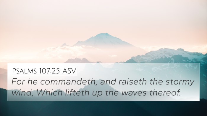 Psalms 107:25 ASV Bible Verse Image