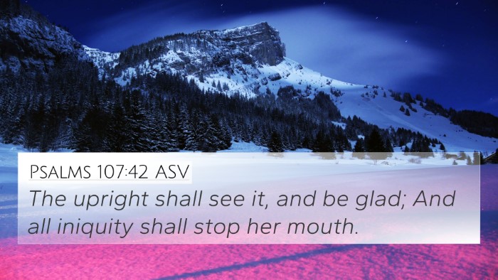 Psalms 107:42 ASV Bible Verse Image