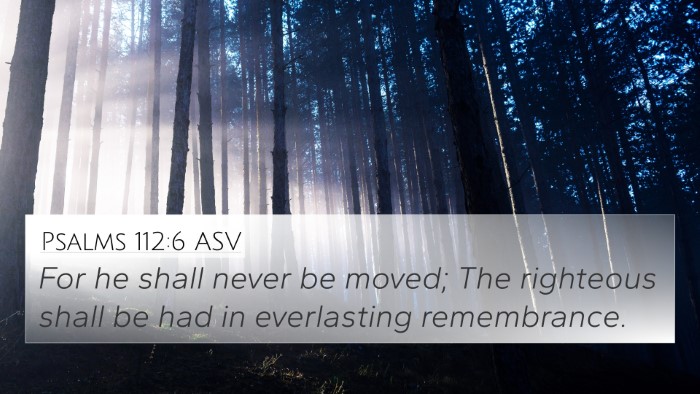 Psalms 112:6 ASV Bible Verse Image