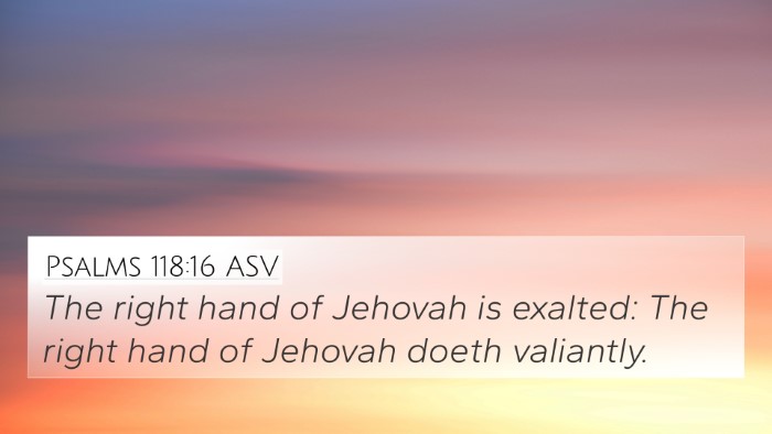 Psalms 118:16 ASV Bible Verse Image