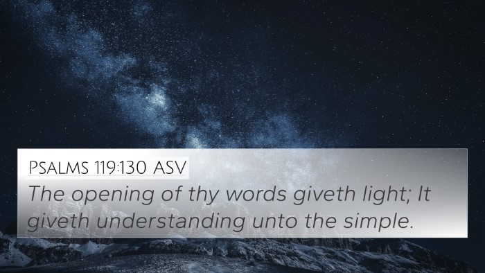 Psalms 119:130 ASV Bible Verse Image
