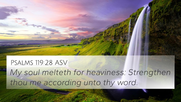 Psalms 119:28 ASV Bible Verse Image