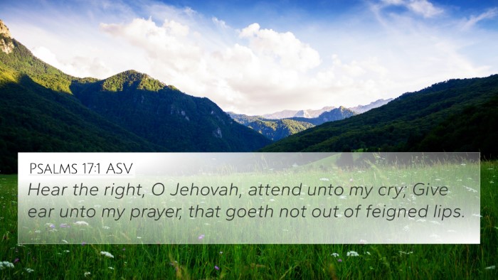 Psalms 17:1 ASV Bible Verse Image