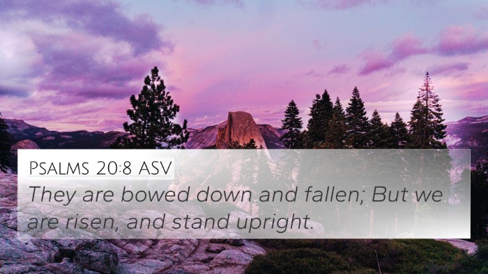 Psalms 20:8 ASV 4K Wallpaper - They are bowed down and fallen; But we are risen, - 4K Wallpaper Bible Verse