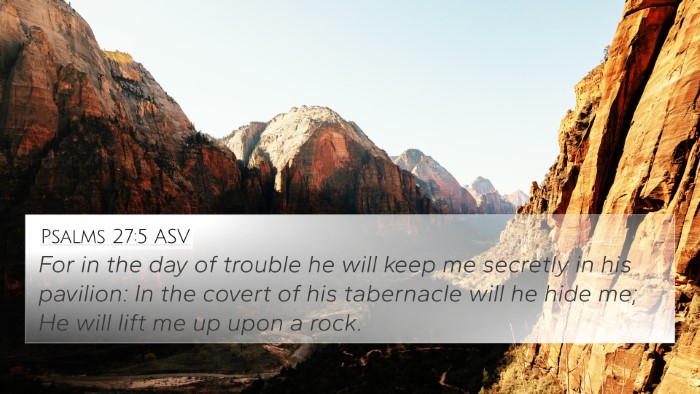 Psalms 27:5 ASV Bible Verse Image