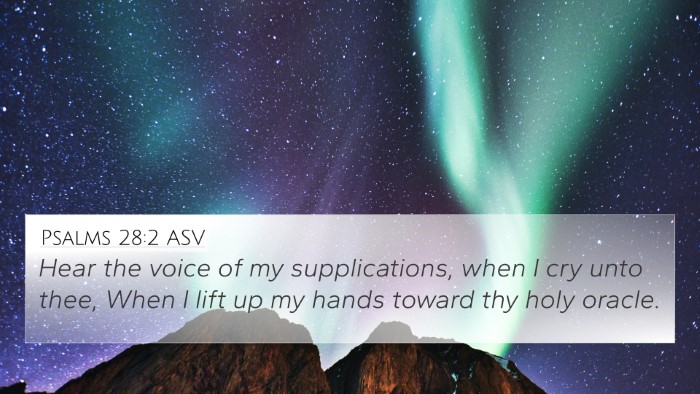 Psalms 28:2 ASV Bible Verse Image