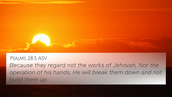 Psalms 28:5 ASV Bible Verse Image