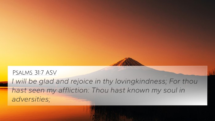 Psalms 31:7 ASV Bible Verse Image
