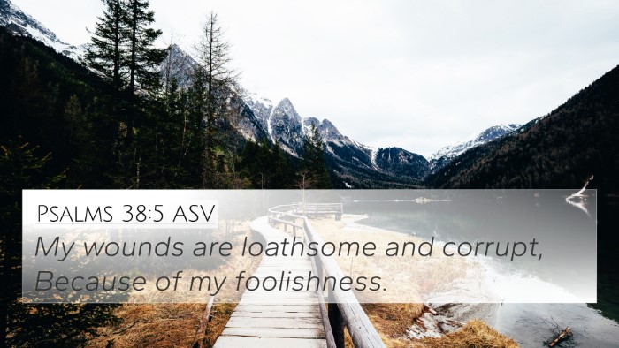 Psalms 38:5 ASV 4K Wallpaper - My wounds are loathsome and corrupt, Because of - 4K Wallpaper Bible Verse