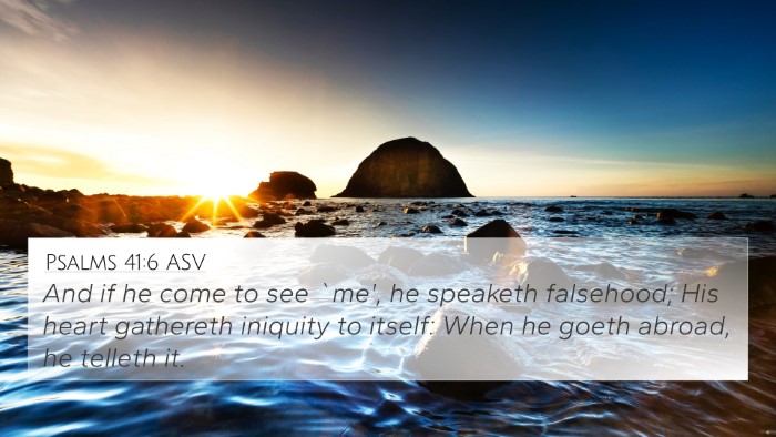 Psalms 41:6 ASV Bible Verse Image