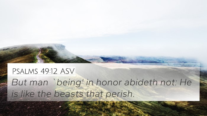 Psalms 49:12 ASV Bible Verse Image