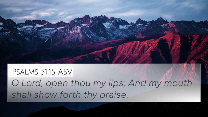 Psalms 51:15 ASV Bible Verse Image