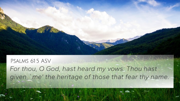 Psalms 61:5 ASV Bible Verse Image