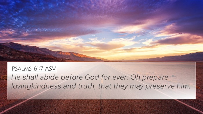 Psalms 61:7 ASV 4K Wallpaper - He shall abide before God for ever: Oh prepare - 4K Wallpaper Bible Verse