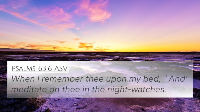 Psalms 63:6 ASV Bible Verse Image