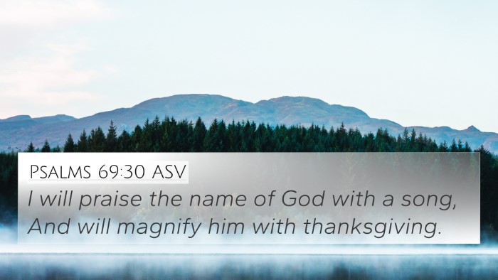 Psalms 69:30 ASV Bible Verse Image