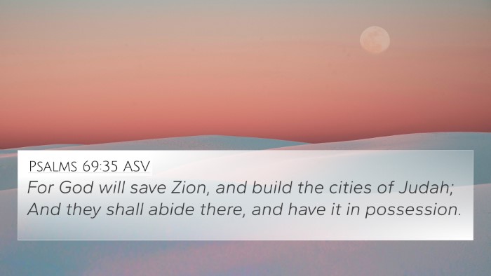 Psalms 69:35 ASV Bible Verse Image