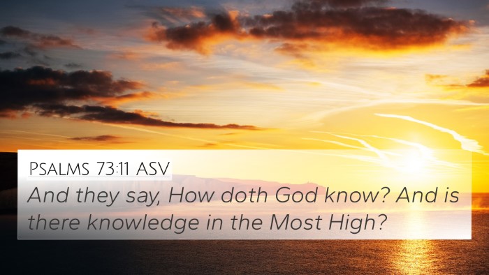 Psalms 73:11 ASV Bible Verse Image