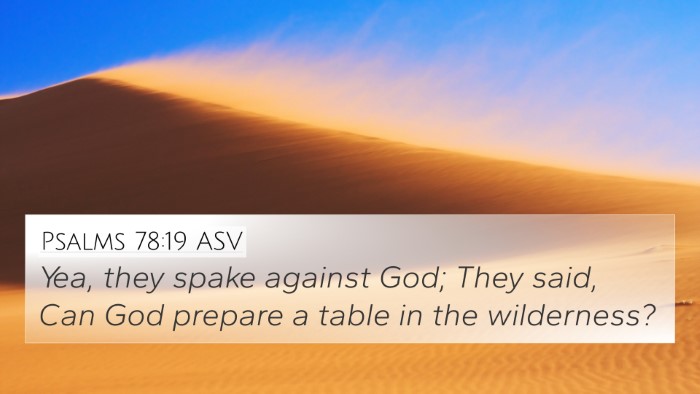 Psalms 78:19 ASV Bible Verse Image