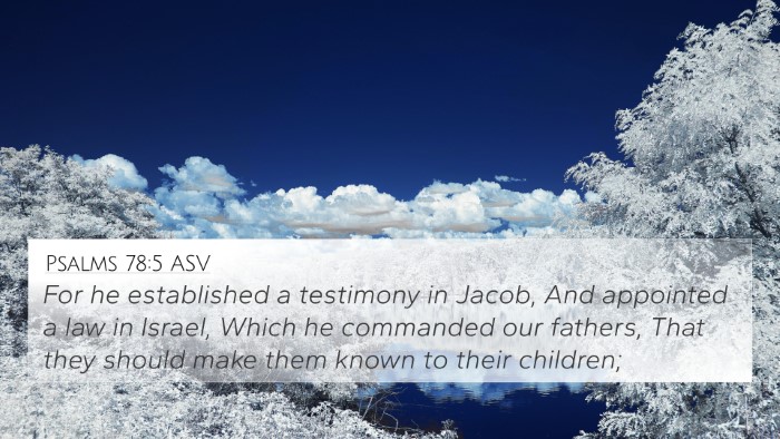 Psalms 78:5 ASV Bible Verse Image