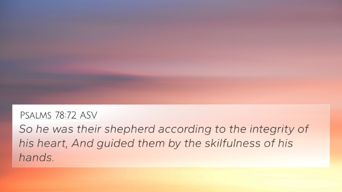 Psalms 78:72 ASV Bible Verse Image