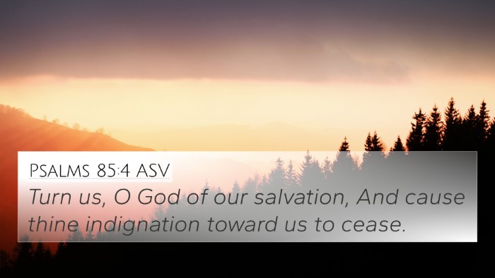 Psalms 85:4 ASV Bible Verse Image