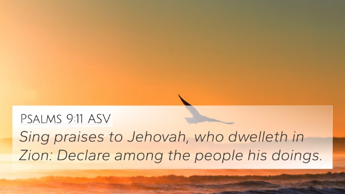 Psalms 9:11 ASV Bible Verse Image