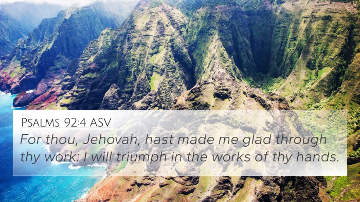 Psalms 92:4 ASV Bible Verse Image