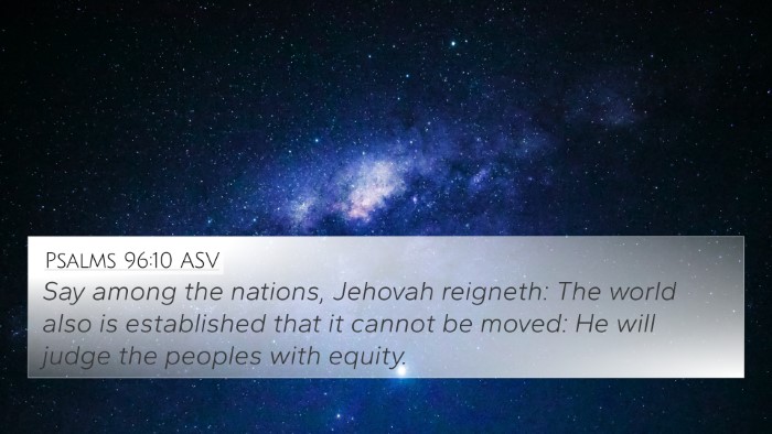Psalms 96:10 ASV Bible Verse Image
