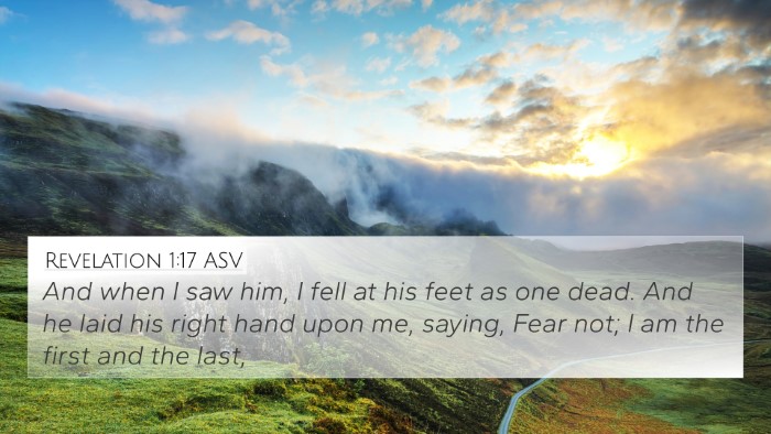 Revelation 1:17 ASV Bible Verse Image