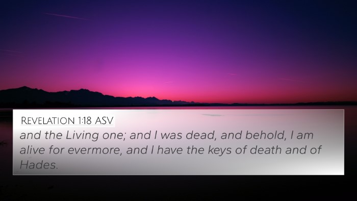 Revelation 1:18 ASV Bible Verse Image
