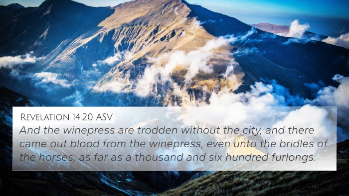 Revelation 14:20 ASV Bible Verse Image