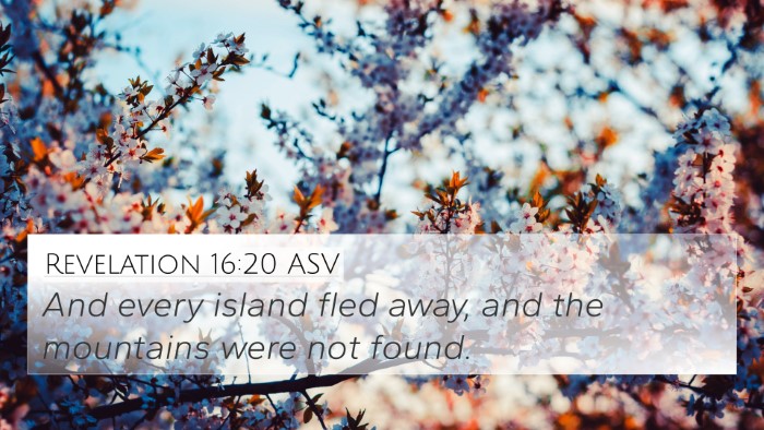 Revelation 16:20 ASV Bible Verse Image