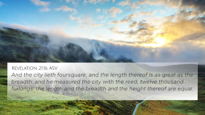 Revelation 21:16 ASV Bible Verse Image